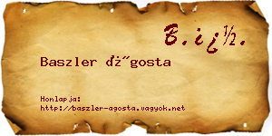 Baszler Ágosta névjegykártya
